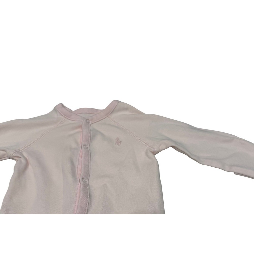 Ralph Lauren Baby One Piece Long Sleeve Pink Embroider Logo 3- 6 Month